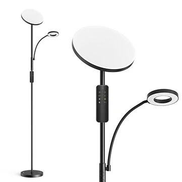 BlitzWill® BWL-FL-0001 36W Two-Head Floor Lamp With Remote Control 2700K~6500K Color Temperature 10 Levels Brightness AC100~240V