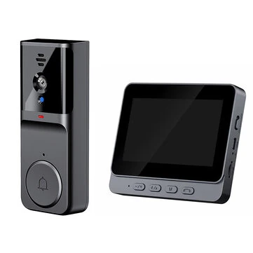 M16S Smart Visual Doorbell with 4.3-inch Display Screen Infared Night Vision Two-way Intercom Cat Eyes Video Door Bell Free-Hole Design