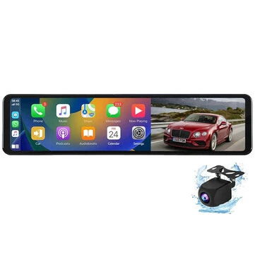 11.26 Inch 4K Carplay Android Auto Mirror Dash Cam Dual Lens Bluetooth WiFi GPS DVR Driving Recorder