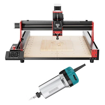 [EU Direct]TWO TREES TTC450 Pro CNC Laser Engraver 460x460mm Working Area Rounter Machine + 30000RPM 800W High Power Motor Woodworking Router Trimmer Set