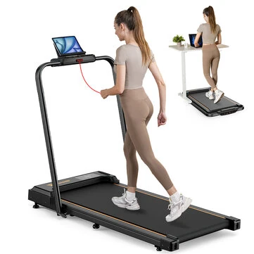 [EU Direct] Formill FT51 2 in 1 Walking Pad Treadmill 2.5HP Motor 1-10km/h Speed Auto Incline Foldable 256 lbs Capacity LED Display Remote Control Pad Stand Home Office Under Desk Treadmill for Walking Running