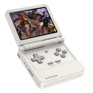 [64G]Powkiddy V90S Retro Flip Handheld Game Console 3.5 Inch IPS 8000+ Games 3000mAh Foldable Open-Source Linux System Portable Game Player Console