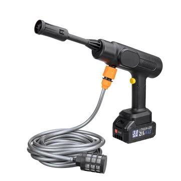 Brushless Cordless High Pressure 21V Car Washer Washing Machine with 2pcs 3.0Ah Lithium Battery Powerful Washer Cleaning Tool