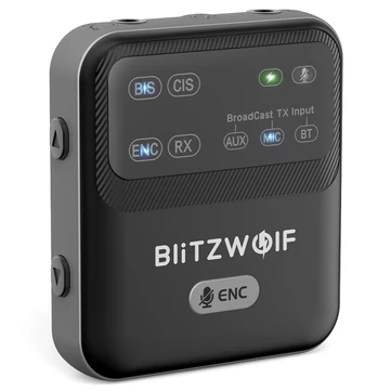 BlitzWolf® BW-LE523 2 in 1 Audio Adapter Bluetooth V6.0 Receiver Transmitter Clip-on Design AAC LC3 ENC Wireless Broadcast Adapter One with Multiple Audio System