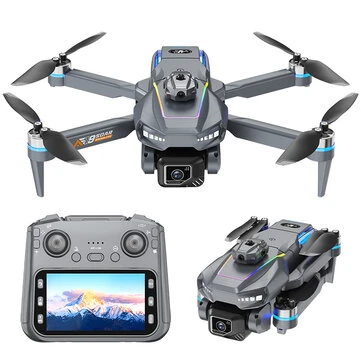 AE AE19 WiFi FPV with 4.3inch LCD Screen Controller HD Dual Camera Servo Gimbal 360° Obstacle Avoidance Optical Flow Positioning LED Brushless Foldable RC Drone Quadcopter RTF