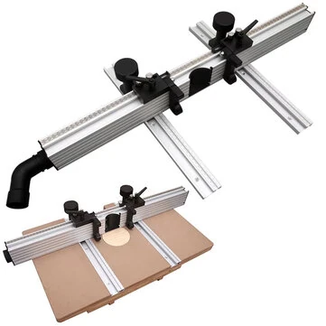 ENJOYWOOD Drill Press Table Fence Aluminum Alloy 715mm 920mm Dust Collection Efficient Woodworking Positioning Tool