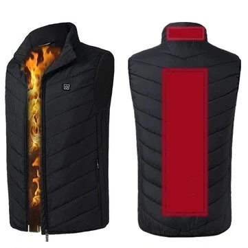 TENGOO HV-02 Unisex 2 Zone Heating Vest 3-Gears Heated Jackets USB Electric Thermal Clothing Winter Warm Vest Outdoor Heat Coat Clothing