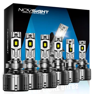 NOVSIGHT A500-T1 240W High Power 2pcs 50000 LM Car LED Headlights 6500K Cool White IP68 Waterproof