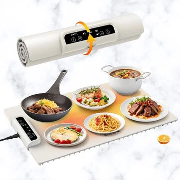 Multifunctional Silicone Insulated Food Warming Board Electric Food Warming Mat 3-Level Temperature Adjustable Compatible With Metal, Ceramic, Glass And Enamelware