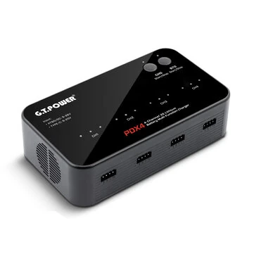 GT POWER PDX4 AC 80W DC 64W 4 Channel Multi-Function Lithium Battery Charger for 1S 2S 3S LiPo Battery Charge