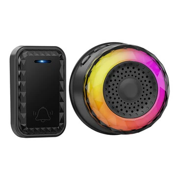 Smart Alarm Doorbell 110dB 350m Wireless Range 6 LED Lighting Modes 62 Ringtones IP44 Waterproof Night Light Doorbell