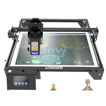 [EU/US Direct] LONGER RAY5 20W Laser Engraver Cutter, Fixed Focus, 0.08*0.1mm Laser Spot, Color Touchscreen, 32-Bit Chipset, Support APP Connection, Working Area 375*375mm