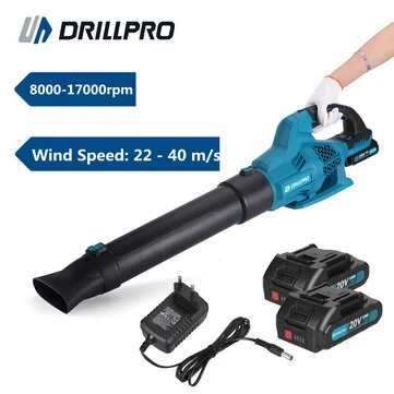 Drillpro Brushless Air Blower 6 Speed 8000-17000rpm 22-40m/s Wind 790m³/h High Efficiency Heat Dissipation Lightweight Ergonomic Design for Garden Home
