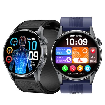 S200 1.56-inch AMOLED Display Murata Precision Piezoelectric Air Pump 4CH PD Optical Sensor ECG Heart Rate Blood Pressure Blood Oxygen Monitoring Body Composition Analysis Non-invasive Glucose Measurement NFC Function IP66 Waterproof Smart Watch