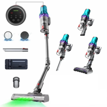 [EU Direct] BlitzHome® BH-AW10 Flex Cordless Stick Vacumm Cleaner,180° Bendable Wand, 35Kpa Suction, Up To 50Min Runtime, 7-Layer System, Self Standing, for Carpets, Hard Floors, Pet Hair, Car Seats