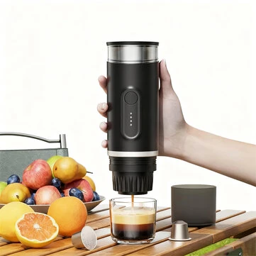 [EU Direct] HiBREW H4E 2-in-1 Portable Coffee Machine Type-C Rechargeable Expresso Coffee Maker Fits NS Capsules Coffee Powder for Car Travel Camping & Home