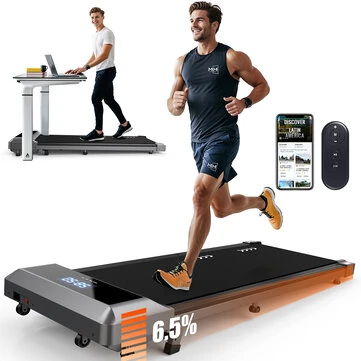 [EU Direct] Bominfit FW-1 Pro Walking Pad Treadmill with 6.5% Incline, Remote Control & App Control, 2.25HP Quiet Motor, Top Speed 6km/h, 110KG Capacity, LED Display, Compact for Home Office