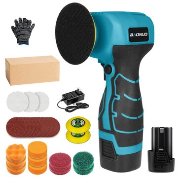 BAONUO Cordless Car Polisher Portable High Speed 16.8V Battery Powerd Waxing Rust Removal Grinding Polishing Machine Scratch Repair Waxing Tools