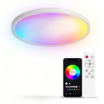 Elfeland 24W Smart RGB Ceiling Light WiFi Bluetooth Music Sync Dimmable Color Temperature APP & Voice Control