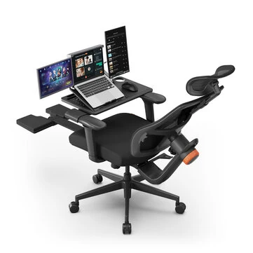 Newtral MagicH-BP Ergonomic Chair with Footrest - Home Office Desk Chair with Auto-Following Lumbar Support, 4D Armrest, Seat Depth & Height Adjustable, 96°-136° Reclines