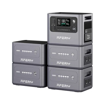 [EU Direct] AFERIY P280 Portable Power Station, 2800W AC Pure Sine Wave Output, 2048Wh LiFePO4 Battery, Expandable Capacity, 13 Output Ports, 1.5H Fast Recharge, 1200W Solar Input, Smart App Control & 10ms UPS Backup
