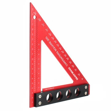 ENJOYWOOD 200mm Aluminum Alloy Carpenter Square Triangle Ruler Woodworking Precision Hole Positioning Square