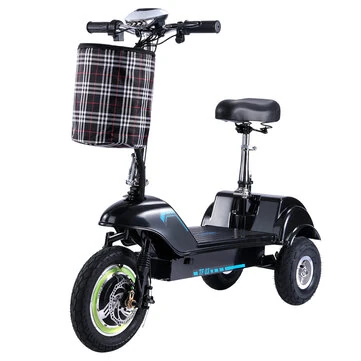 [EU Direct] TWOFISH TF03 Electric Tricycle with Seat and Front Basket 48V 15Ah Battery 350W Motor Recommended Top Speed 25KM/H 12inch&10inch Tires 30KM Max Mileage 120KG Max Load Folding Three Wheels Electric Scooter