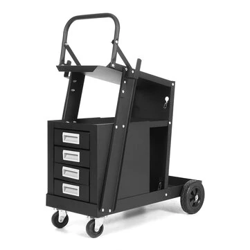 Heavy Welding Cart with 4 Drawers for Gas Cylinder Storage Portable Metal Tool Organizer