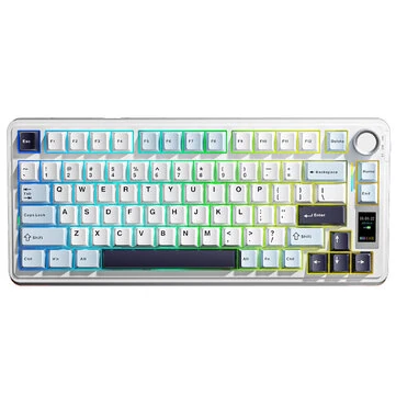 AULA S75 Pro Tri-mode Mechanical Keyboard with Display Screen 80 Keys 75% Layout Gasket Structure Hot Swappable RGB Backlit PBT Keycaps 4000mAh Gaming Keyboards
