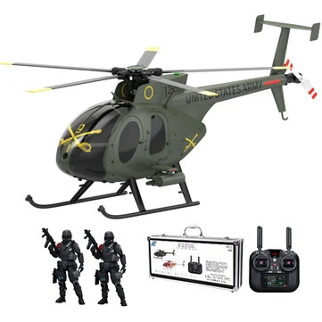 Eachine E220S MD500 2.4G 9CH GPS Optical Flow Localization TOF LiDAR Altitude Hold 1:16 Scale Flybarless RC Helicopter RTF 2 Batteries Version with 2PCS JOYTOY 1/25 XS-01 Night Raid Pilot Model