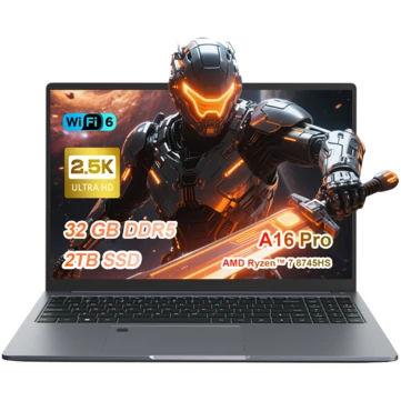 Ninkear A16 Pro Laptop 2.5K 120Hz 16 Inch AMD Ryzen 7 8745HS 8 Core 16 Threads 32GB DDR5 2TB SSD WIFI 6 Fingerprint Unlock Windows 11 Backlit Keyboard Narrow Bezel Notebook