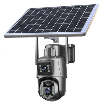 Guudgo 6MP Dual Lens Solar Camera WIFI 4G Remote Wireless Outdoor Security Auto Tracking Night Vision Human Detection Two Way Audio Waterproof Camera