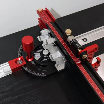 ENJOYWOOD Table Saw Router Table Miter Gauge with Extendable Fence, Adjustable Angles, and Micro-Adjustable Flip Stop for Accurate Woodworking Cuts