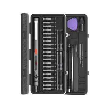 CreationSpace CS0802A Mini Electric Screwdriver Set Rechargeable Lithium Battery 3 Torque Settings 26 Precision Bits LED Light Portable Repair Tool Fast Charging