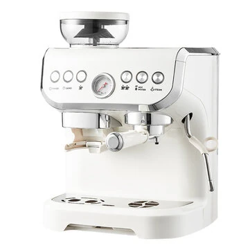 NovuLife 1450W 20 Bar Espresso Machine with Built-in Grinder Visual Pressure Gauge 2L Water Tank Steam Wand Pre-Infusion Cappuccino Latte Machine