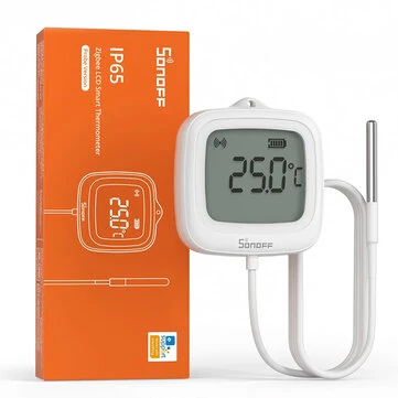 SONOFF SNZB-02LD Zigbe LCD Smart Thermometer with Probe IP65 Waterproof for Fridge Pool Fish Tank Wine Cellar via ZBBridge-P
