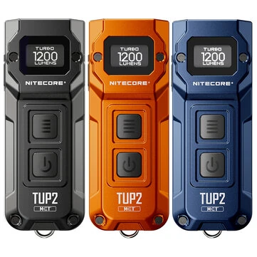 NITECORE TUP2 1200Lumens USB Rechargeable LED Keychain Flashlight With LCD Screen Built-in Li-ion Battery Mini EDC Pocket Light Mini Torch