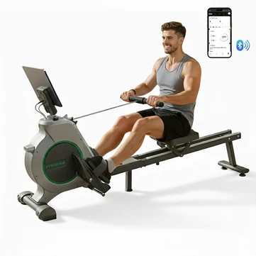 [EU Direct] Formill QK-530 Magnetic Rowing Machine - Ultra-quiet Flywheels, APP Compatible, 16 Resistance Levels with Ergonomic Seat, Upright Folded Space-Saving for Home