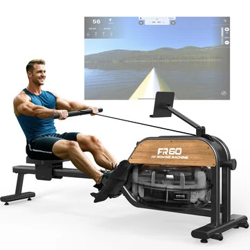 [EU Direct] Bominfit FR60 Indoor Professional Water Rowing Machine - 28L Tank with 470N Resistence, 6 Levels, 160KG Capacity & APP Connectivity, Foldable Space-Saving for Home