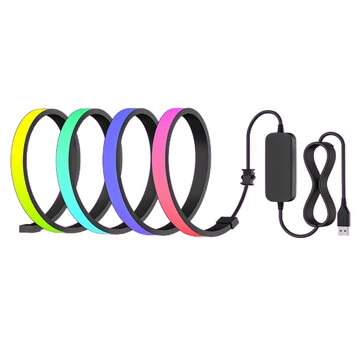 DX Light 1.6m USB RGBIC LED Strip Lights Music Sync & Screen Sync Strip Light for Gaming PC Desk Bedroom Ambiance