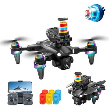 XKJ K22 MAX One-Key Launch Flying Disk WiFi FPV with HD Dual Camera Servo Gimbal Colorful LED Light Brushless Foldable RC Drone Quadcopter RTF