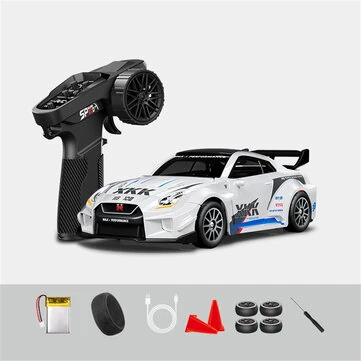 Hstar D43-02 RTR 1/43 2.4G 4WD Drift RC Car Gyro Mini Full Proportional Alloy Body Shell LED Light Remote Control High-Speed Motor On-Road Racing Vehicle Model Boys Gifts Toys