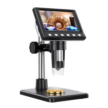 DM7 Digital Microscope 4.3 Inch Screen 50X-1000X Magnification Adjustable 8 LED Lights Type-C Port High Definition Video Resolution 1080P