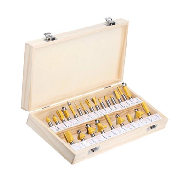 24pcs 8mm Shank Router Bit Set Woodworking Tools with Wooden Storage Case Professional Quality Clean Cuts