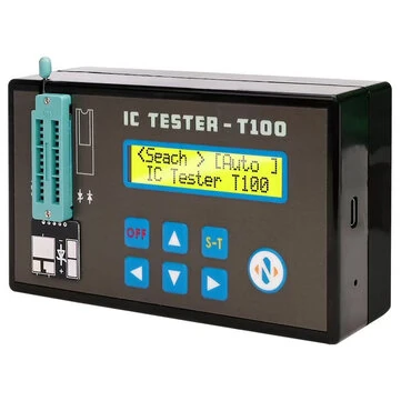 T100 Integrated Circuit IC Tester Supports 74HC 74LS CD4000 HEF400 Interface Chips Transistors Voltage Regulators Auto Component Recognition Multiple Testing Functions