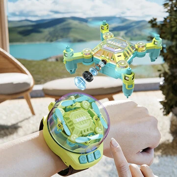 DWI YP18 MINI Wristwatch Dual Remote Gravity WiFi APP Control Barometric Altitude Hold Mode 2.4G RC Toys Kids Gifts Drone Quadcopter RTF