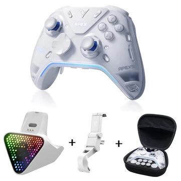 Flydigi APEX 5 Elite Controller Force Feedback RGB Lighting Wireless bluetooth Gaming Gamepad for PC/Switch/Mobile/TV APEX5 Six Axis Function 2025 New Edition