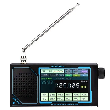 ATS25 Ultra Bluetooth Radio Receiver Wide Frequency Coverage 118-214 MHz FM LW MW SW SSB Air Band Multi-Mode Decoding Portable Rechargeable Low Noise Amplifier