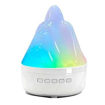 Elfeland LED Flame Mountain Bluetooth Speaker Atmosphere Light RGB Color Changing Night Light USB Rechargeable Desktop Decoration Bedside Light