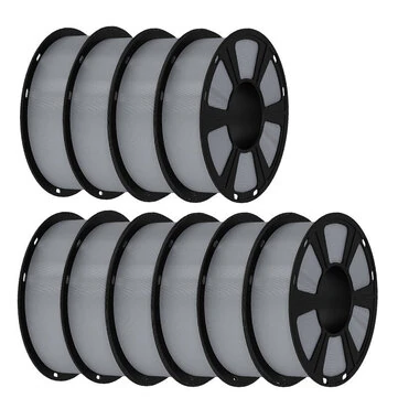 Geeetech PETG 3D Printer Filament 1.75mm 10kg Grey High Accuracy Clog-Free Bubble-Free Vacuum Sealed Compatible with FDM Printers